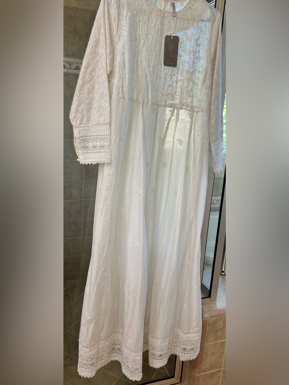 White Embroidered Maxi Dress Brand Ethnc